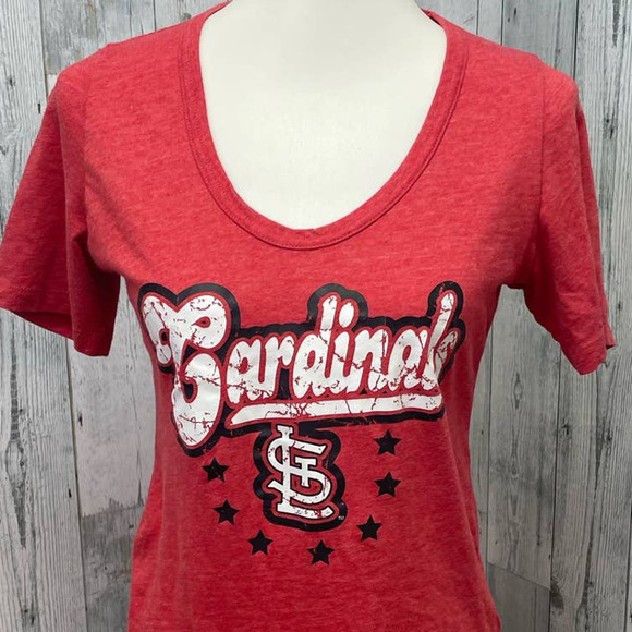 MLB Campus Lifestyle Womens Medium St Louis Baseball Cardinals Cotton Blend Tee - Picture 2 of 5